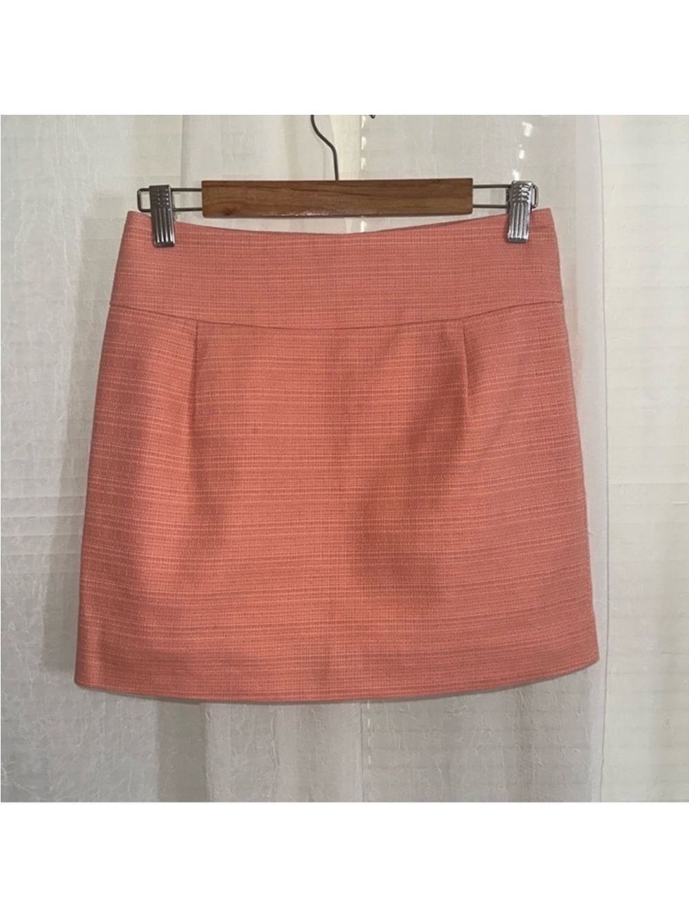 J.Crew 0 Coral Pink Peach Textured Cotton Mini Skirt